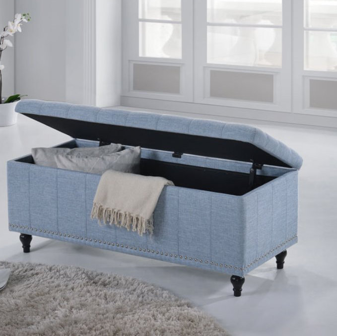 Mirdza Upholstered Polyester Storage Standard, Light Blue