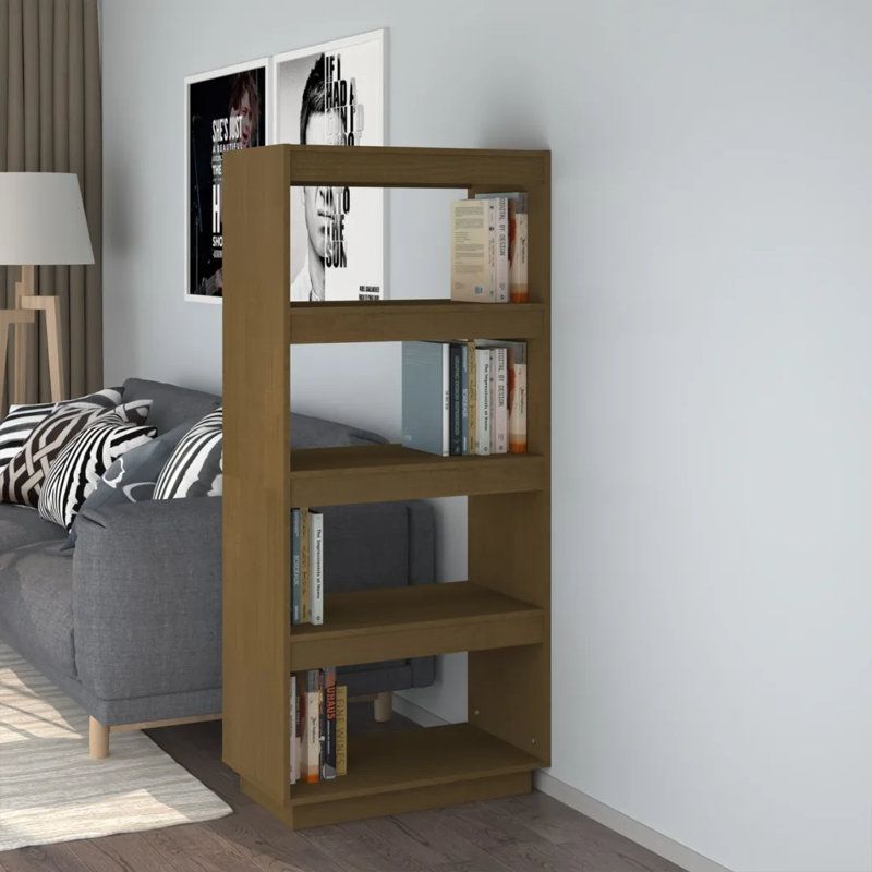 Goshgar 135cm H Solid Wood Etagere Bookcase, Dark Brown, 135cm H x 60cm W x 35cm D