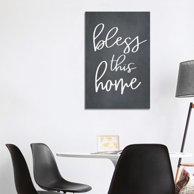 "Bless this home" par Lux + Me Designs - Art textuel sur toile tendue