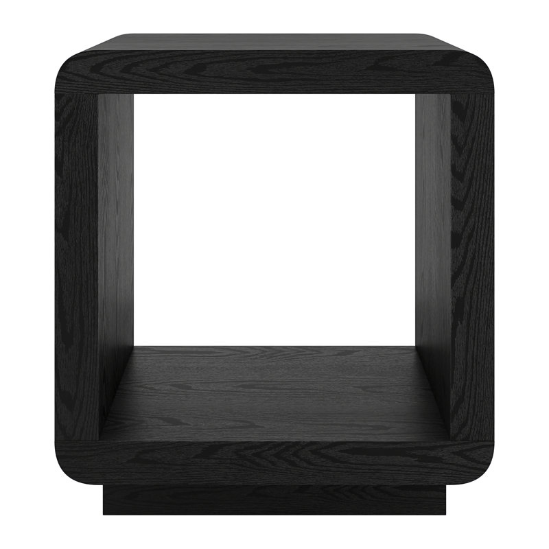 Lonni 20" Wide Square Side Table in Black Grain, Black Grain