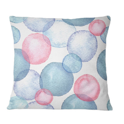 Coussin bleu et rose - imprimé moderne