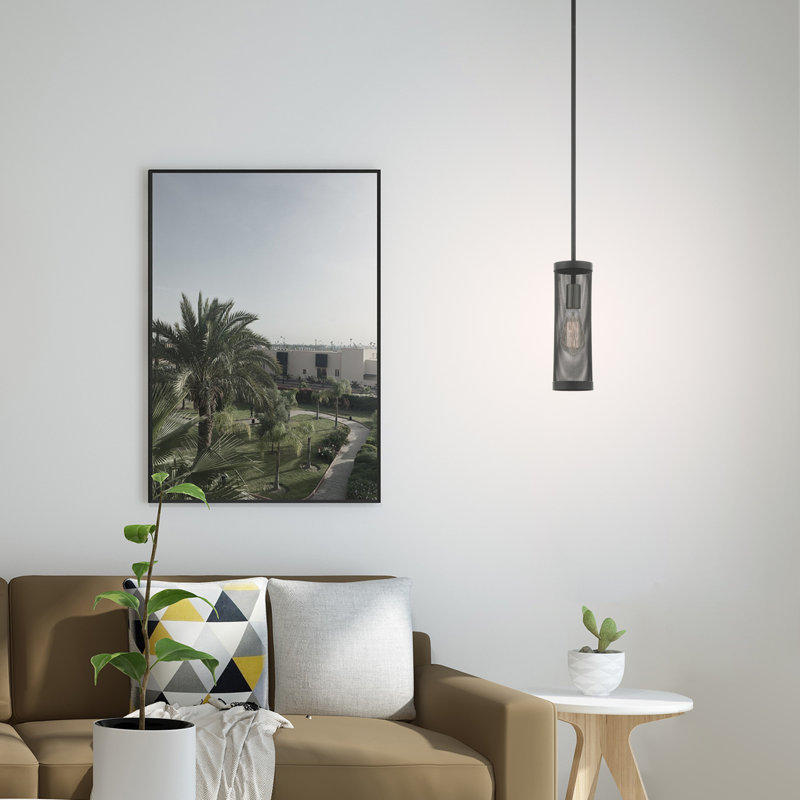 Luminaire suspendu cylindrique à 1 lumière Emilia, Noir
