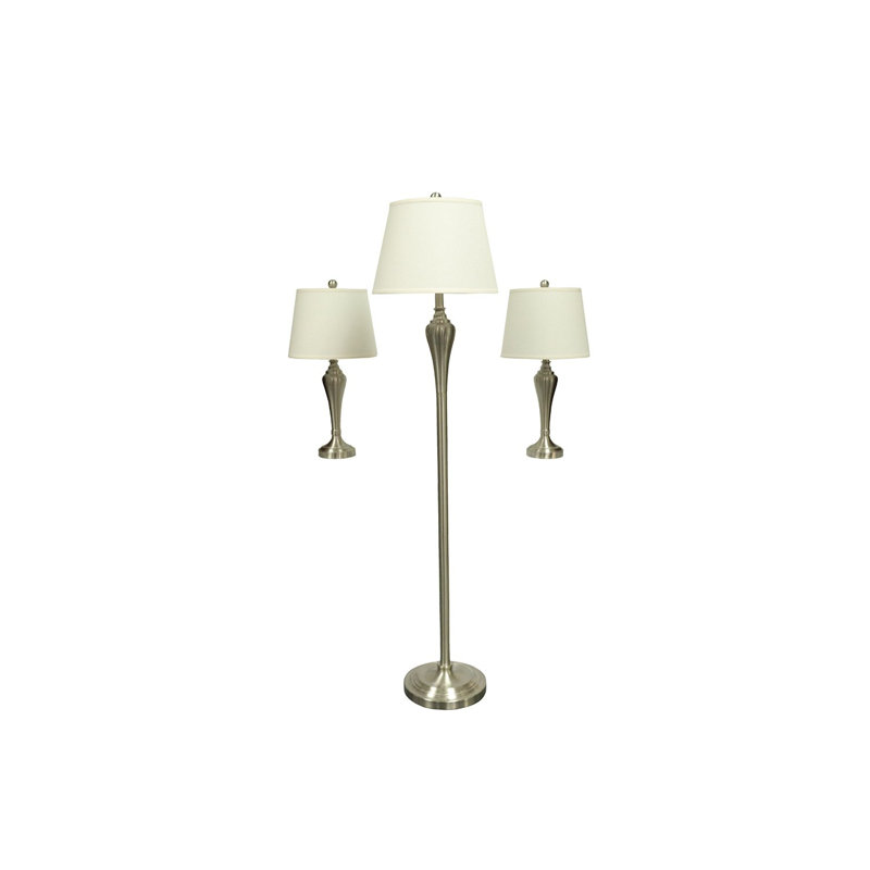 Lampe de chevet 59 po Carmo, Nickel brossé