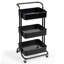 Chariot utilitaire de rangement roulant en métal à 3 niveaux-46773503
