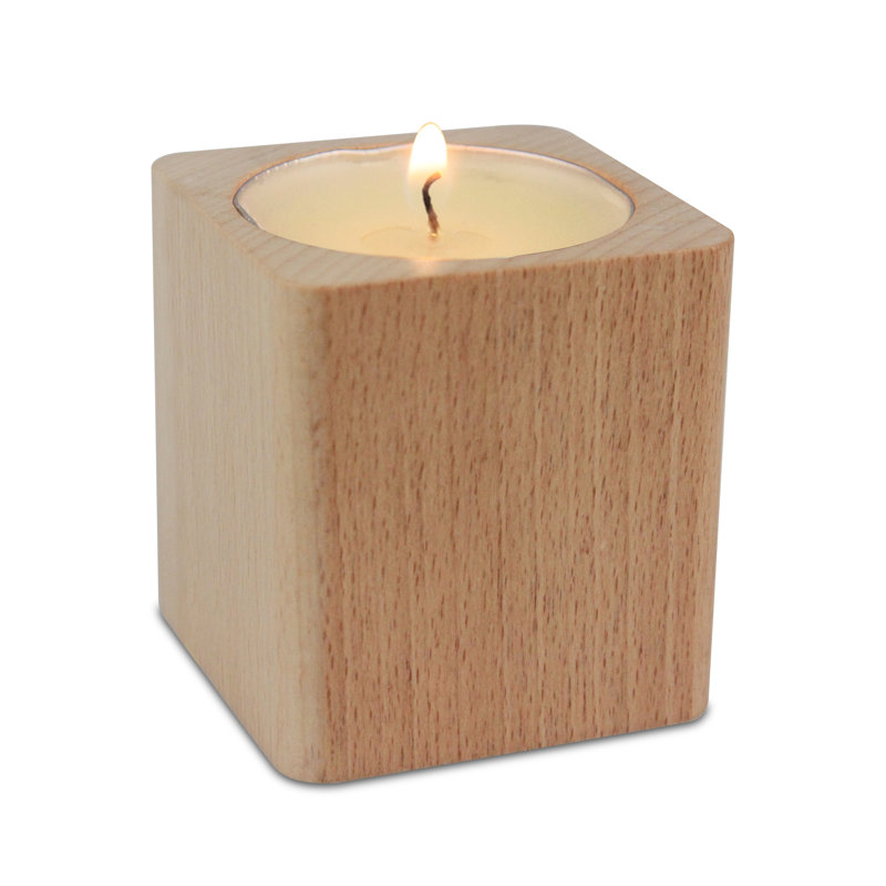 2.8'' H Wood Tabletop Tealight Holder