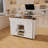 74.8" Kitchen Island With Extendable Dining Table & Power Outlet - Rolling Storage Cart On Wheels With 3 Drawers & 2 Door Cabinet For Dining Room, White