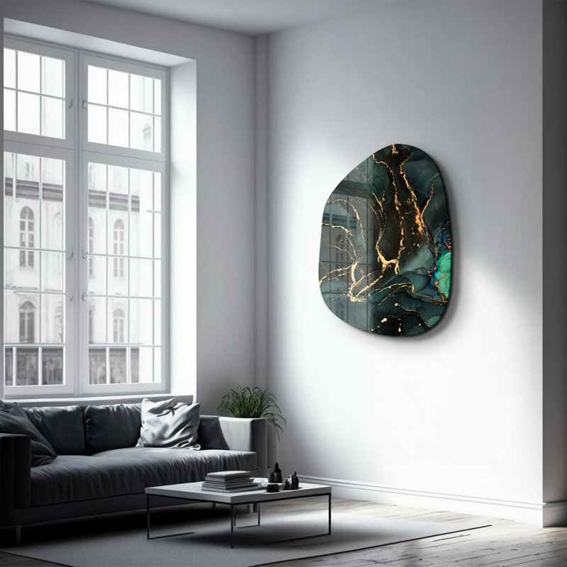 Wall Decor on Tempered Glass, 50" H x 65" W x 0.4" D