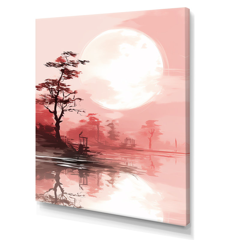 «Island Sunrise - Coastal Tropical», art mural, Toile tendue, H 32 po x l 16 po