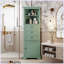 Armoire haute triangulaire avec 3 tiroirs et tablettes réglables pour la salle de bain-1328256073
