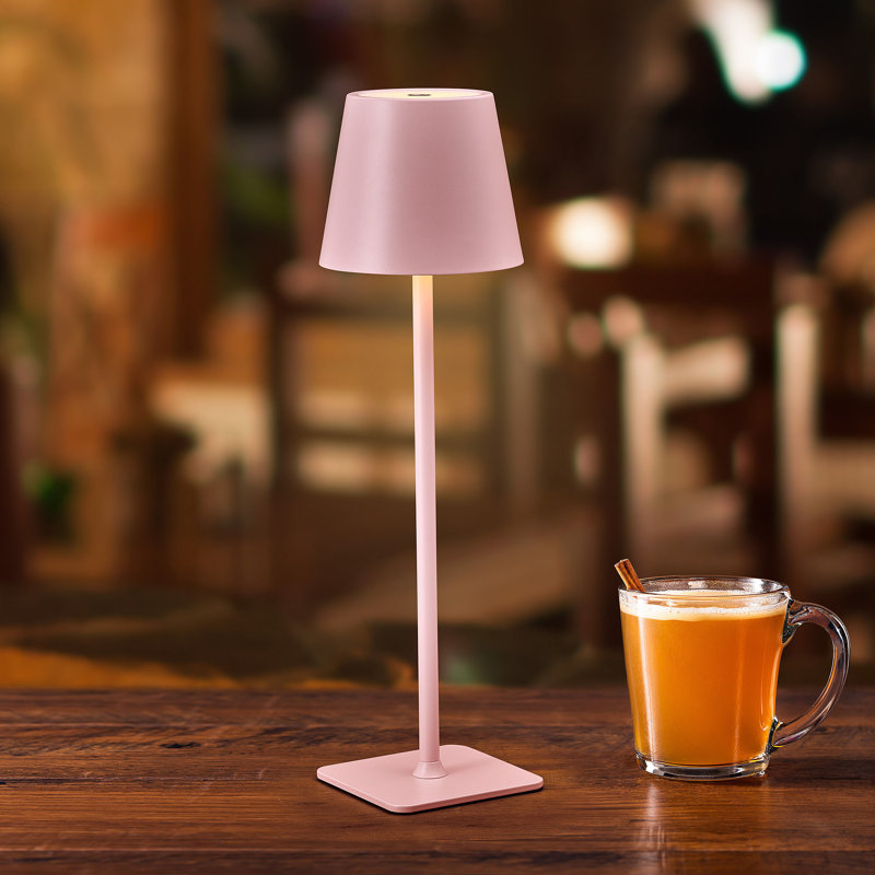 Mikasa LED Rechargeable Lamp, 14.8 Inch, Pink