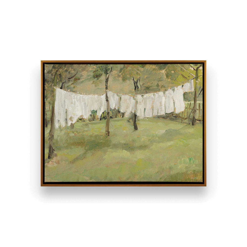 «Laundry Day I» par lettres et doublure imprimée à la machine, H 12 po x l 18 po, Doré