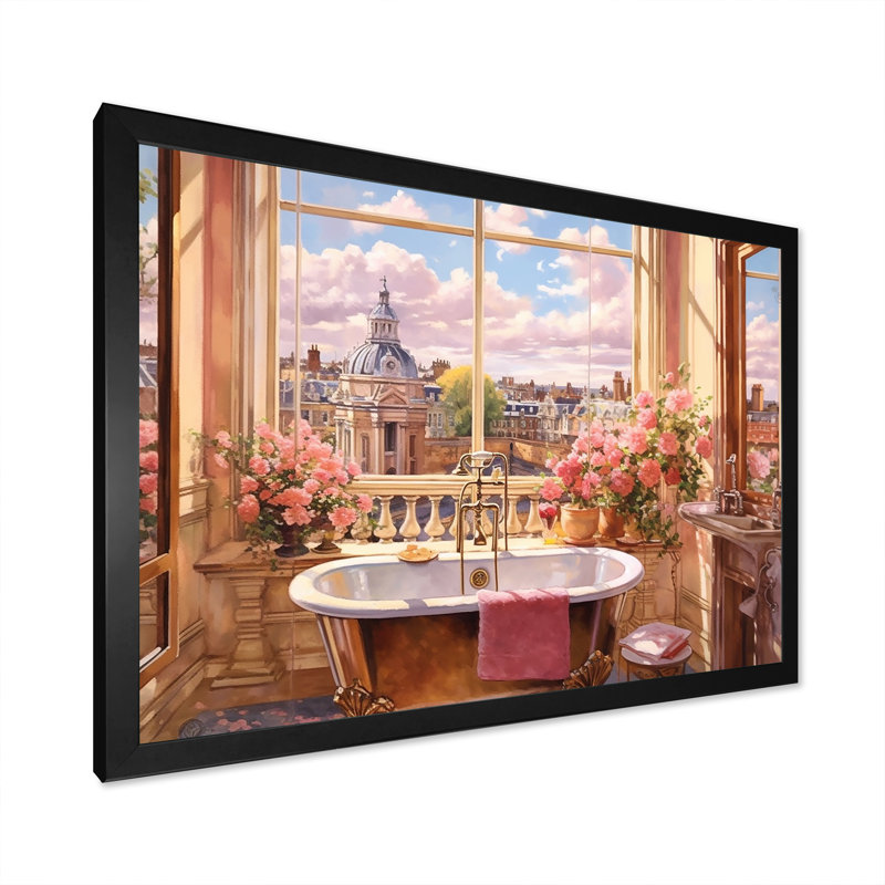 Vue élégante de la baignoire London, Cadre simple noir, H 30 po x l 40 po x P 1,5 po