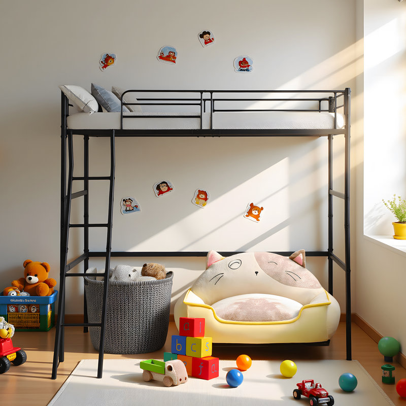 Metal Loft Bed with Multifunctional Design