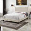 Lit rembourré en lin et bois noir Ricardo, H 45,59 po x l 57,79 po x L 80,1 po