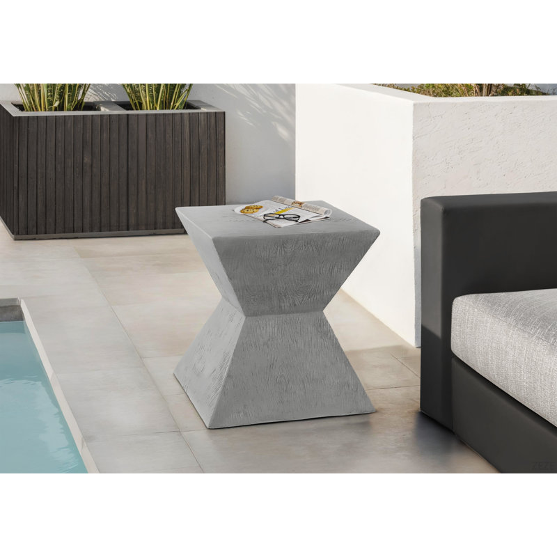 Accent Table, 25"H, Indoor Or Outdoor, Side Table, End, Nightstand, Bedroom, Living Room, Contemporary, Modern, Gray