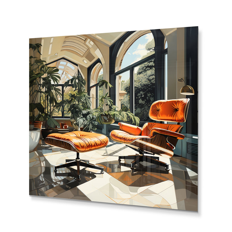 Corail vert Mid Century Iconic Chairs - impressions murales en métal Mid-Century, H 36 po x l 36 po x P 1 po