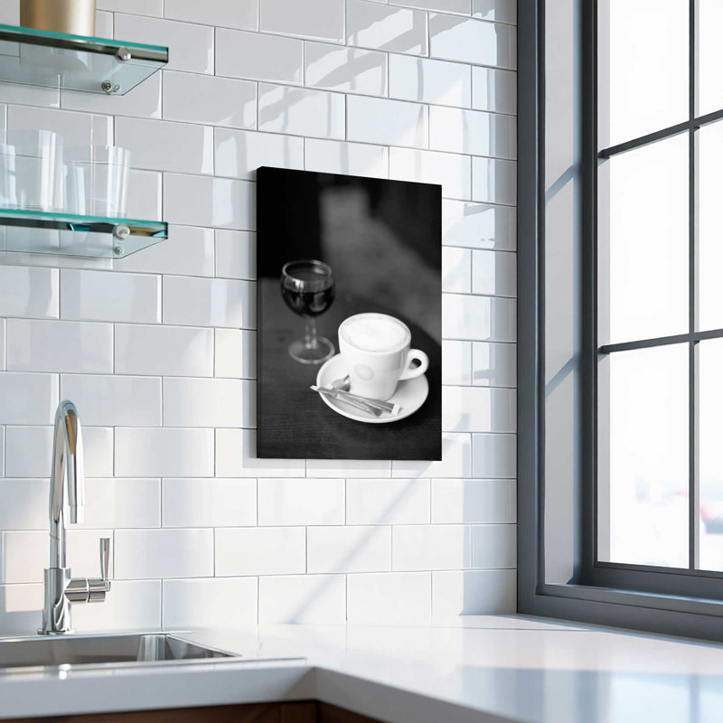 Café et vin, appariement silencieux, Toile tendue, Ne s’applique pas, H 18 po x l 12 po