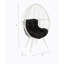 Chaise longue en tissu noir et osier blanc
