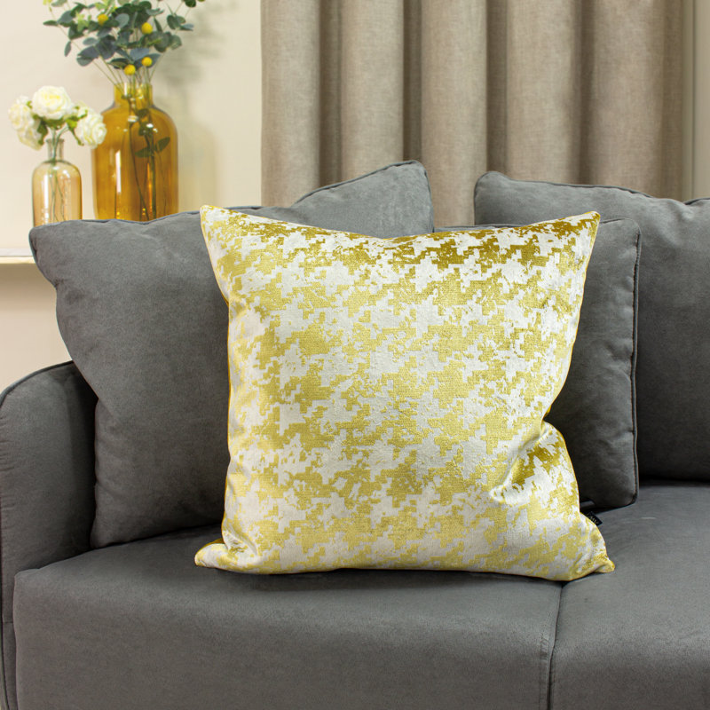 Brazell Geometric Square Cushion, Gold