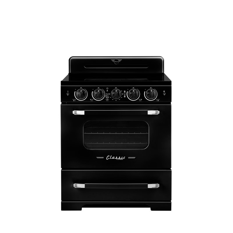 Unique 30' Classic Retro Induction Range, Summer, Black