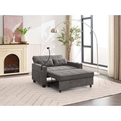 Futon-chaise convertible 3-en-1 avec ports USB
