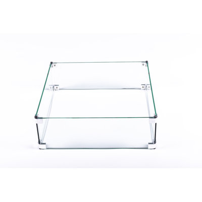 18.9'' Square Glass Fire Pit Accessory