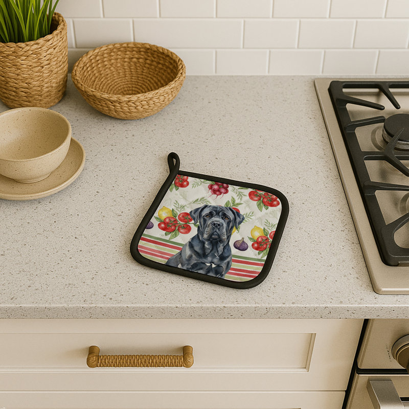 Paire de porte-casseroles en forme de mastiff napolitain noir