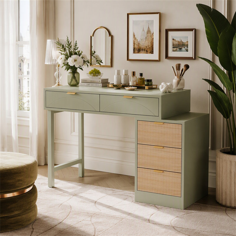 Bureau d'ordinateur 55 po, bureau d'étude moderne, Mint Green