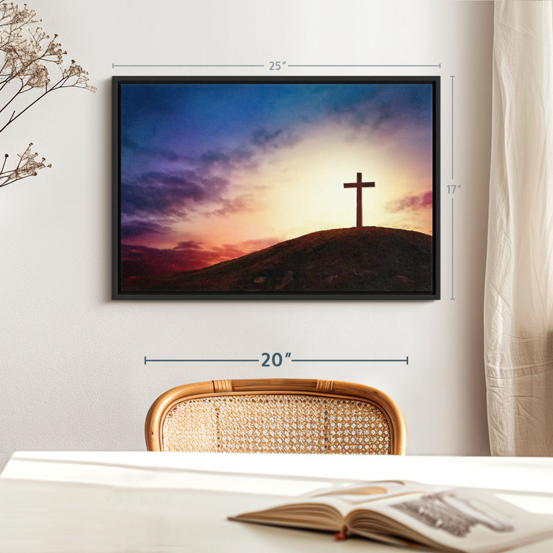 Impression sur toile Calvary Mountain Cross, H 17 po x l 25 po