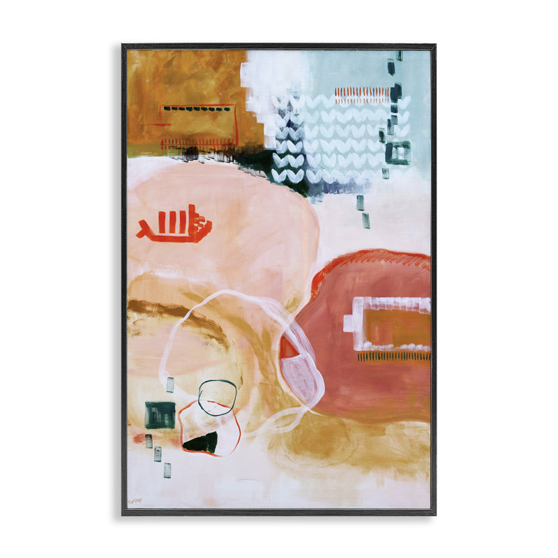 Giclée encadrée par Safe Passage Abstraction, design par Katherine Irvin, H 18 po x l 12 po, Giclée encadrée noir minuit