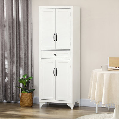 Freestanding Kitchen Pantry Cabinet, 4-Door Storage Cabinet With Drawer