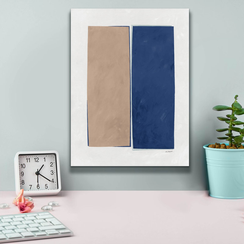 «Monolithe 2 bleu» par Mike Schick, art mural sur toile, 12 po x 16 po