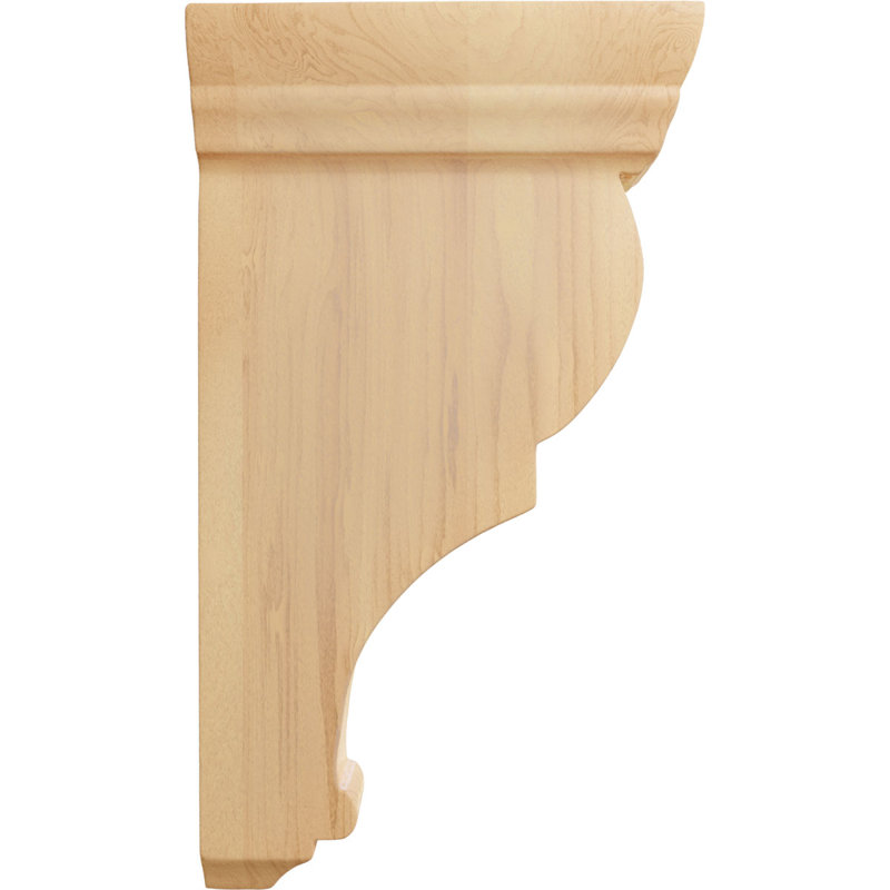 Support en bois / corbeau H 8 po x l 2 po x P 4,5 po, Chêne rouge