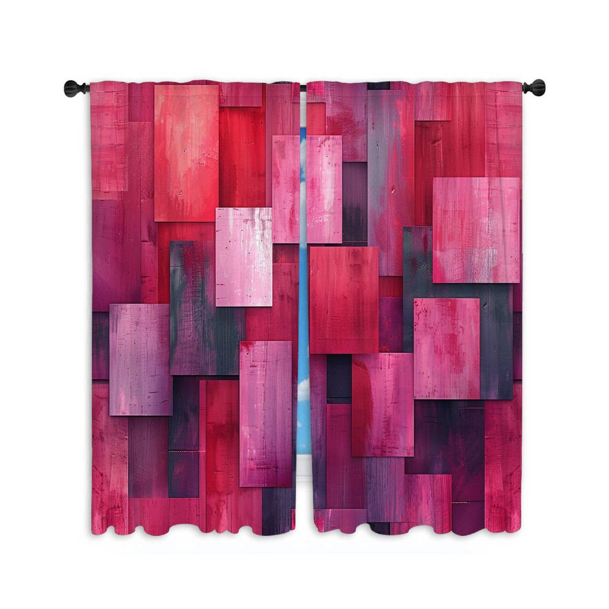 VisionDecor Abstract Cubism Window Curtains Art Disjointed Blocks ...