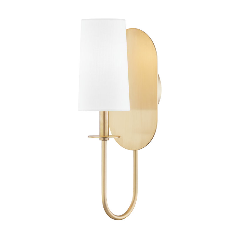 Lara Steel Armed Sconce, Aged Brass