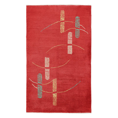 One-of-a-Kind 4’x6’5” Hand Knotted Area Rug