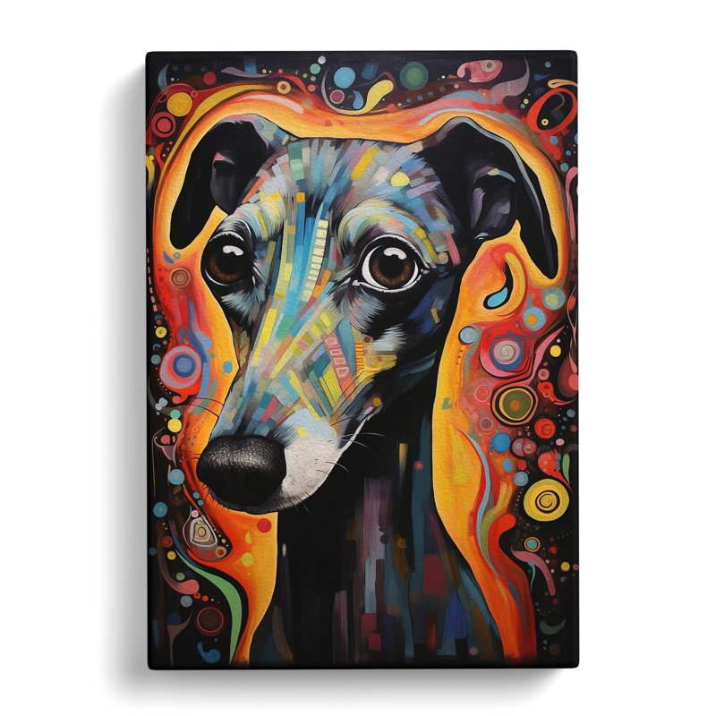 Whippet Symbolism - Wrapped Canvas, 60cm H x 40cm W x 3cm D