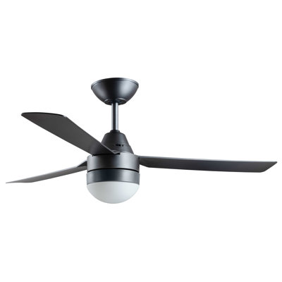 122Cm Harlene 3 - Blade Ceiling Fan with Remote Control and Light Kit Included