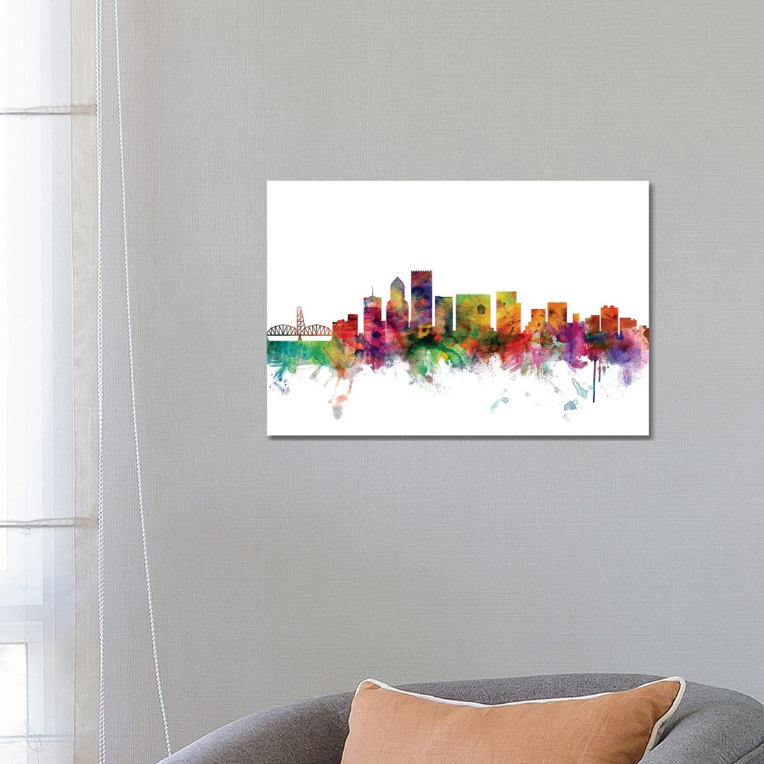 Portland, Oregon Skyline by Michael Tompsett - Wrapped Canvas Gallery-Wrapped Canvas GiclÃ©e