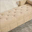 Banc de rangement à extrémité rabattable en chenille l 64,6 po pour salon, couloir, chambre à coucher, blé-131213536