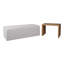  Repose-pieds rectangulaire avec accents en bois Mylas