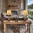 24" Resin Antler Faux Leather USB Table Lamp with 3-Way Dimmable Night Light (Set of 2)