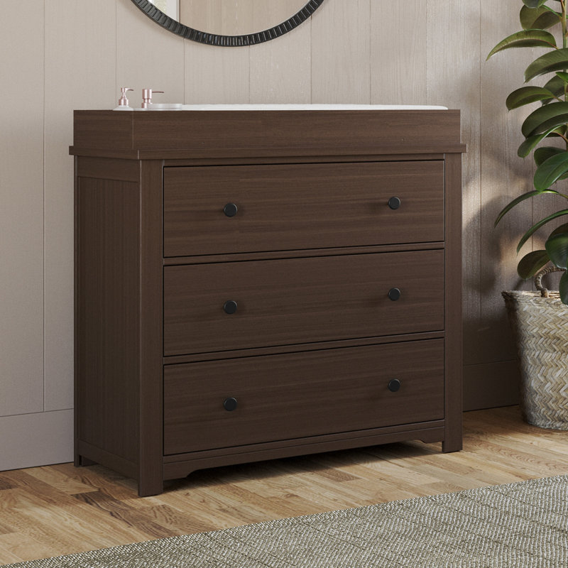 Harmony 3-Drawer Changing Table Dresser, Brushed Truffle
