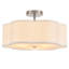 Plafonnier semi-encastré 3 lumières en lin moderne-42075041