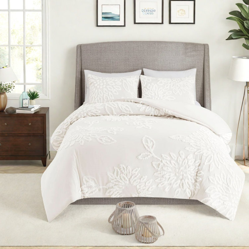 Tufted Chenille Bedding Sets, Cotton King Cal King Farmhouse Home