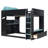 Full Size Wood Loft Bed with Height-adjustable Desk, Drawers, Storage Compartments, Hanging Rod and RGB Lights-2087363250