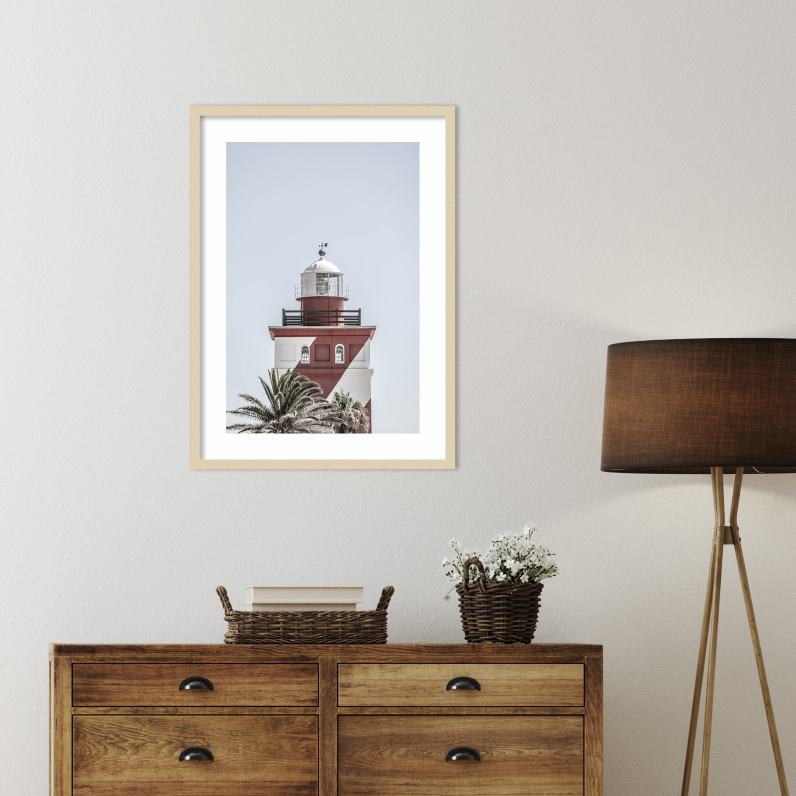 Daisey "Green Point Lighthouse" Print, Brown, 33" H x 24" W
