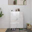 White Marble Colour High Glossy 3 Doors Shoe Cabinet With Retro Handles