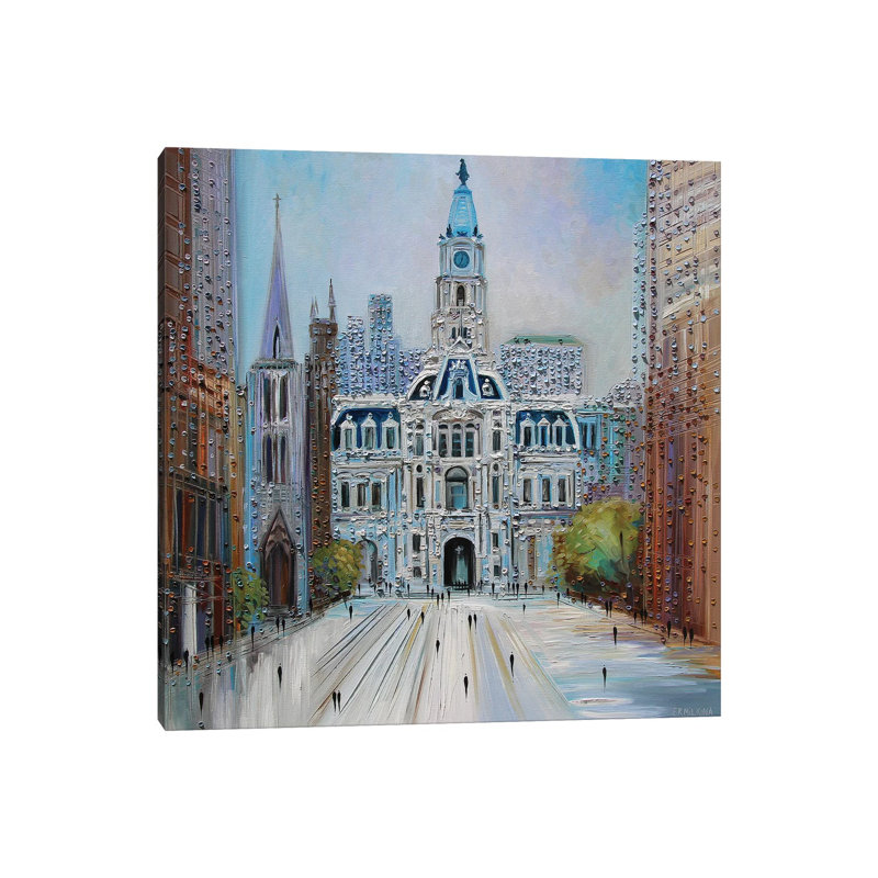 City Hall Philadelphia by Ekaterina Ermilkina - Print on Canvas, 45.72 cm H x 45.72 cm W x 1.91 cm D, Wrapped Canvas