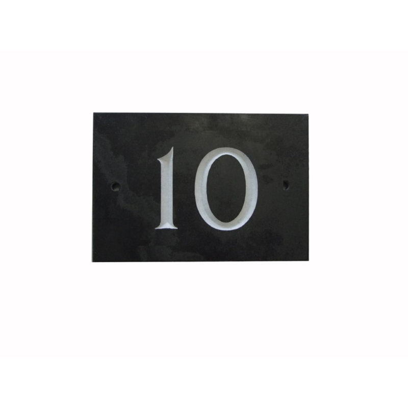 Odacia 10cm H Stone House Number, Black, 10